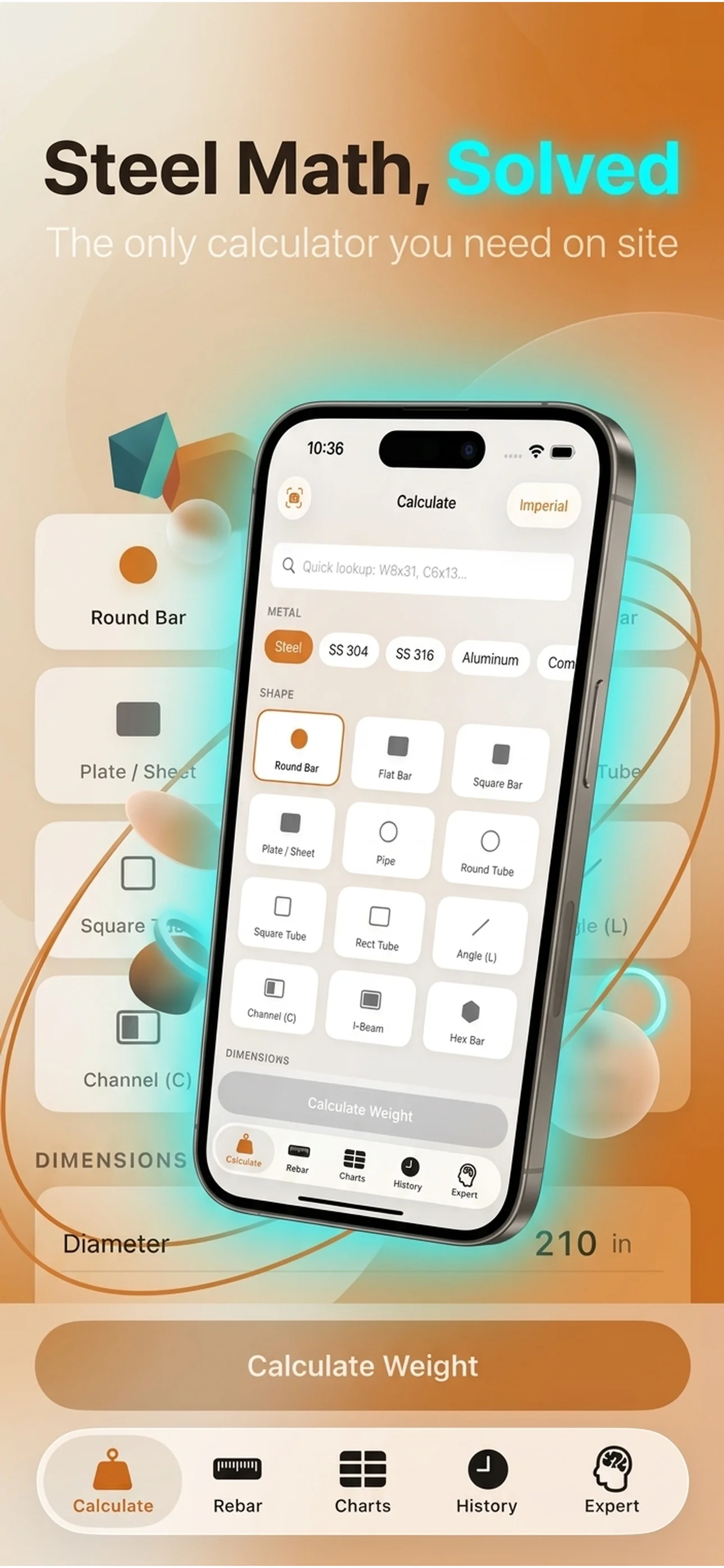 Steel & Metal Weight Calc screenshot 2