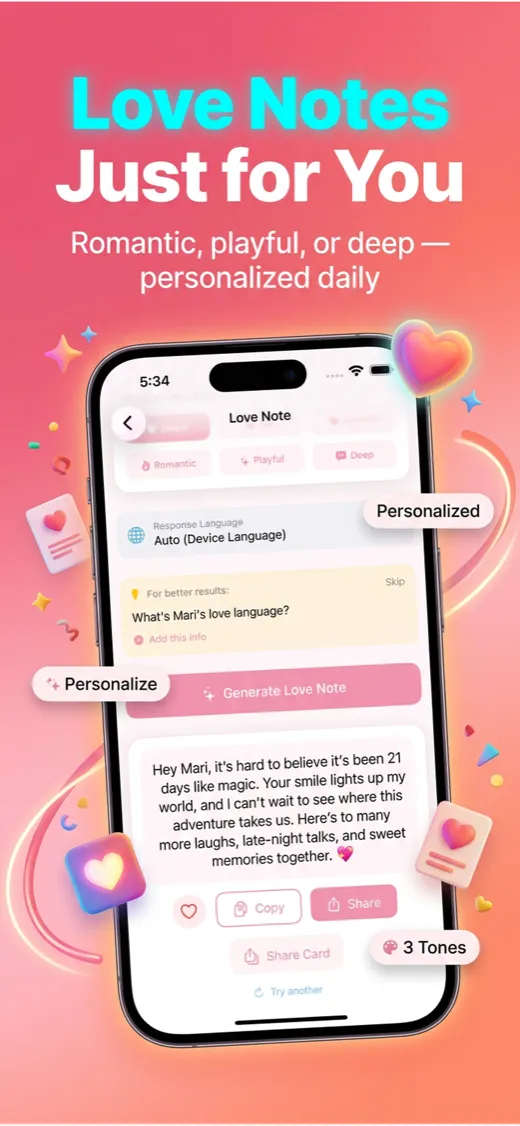 Feature — Love Notes Just for You