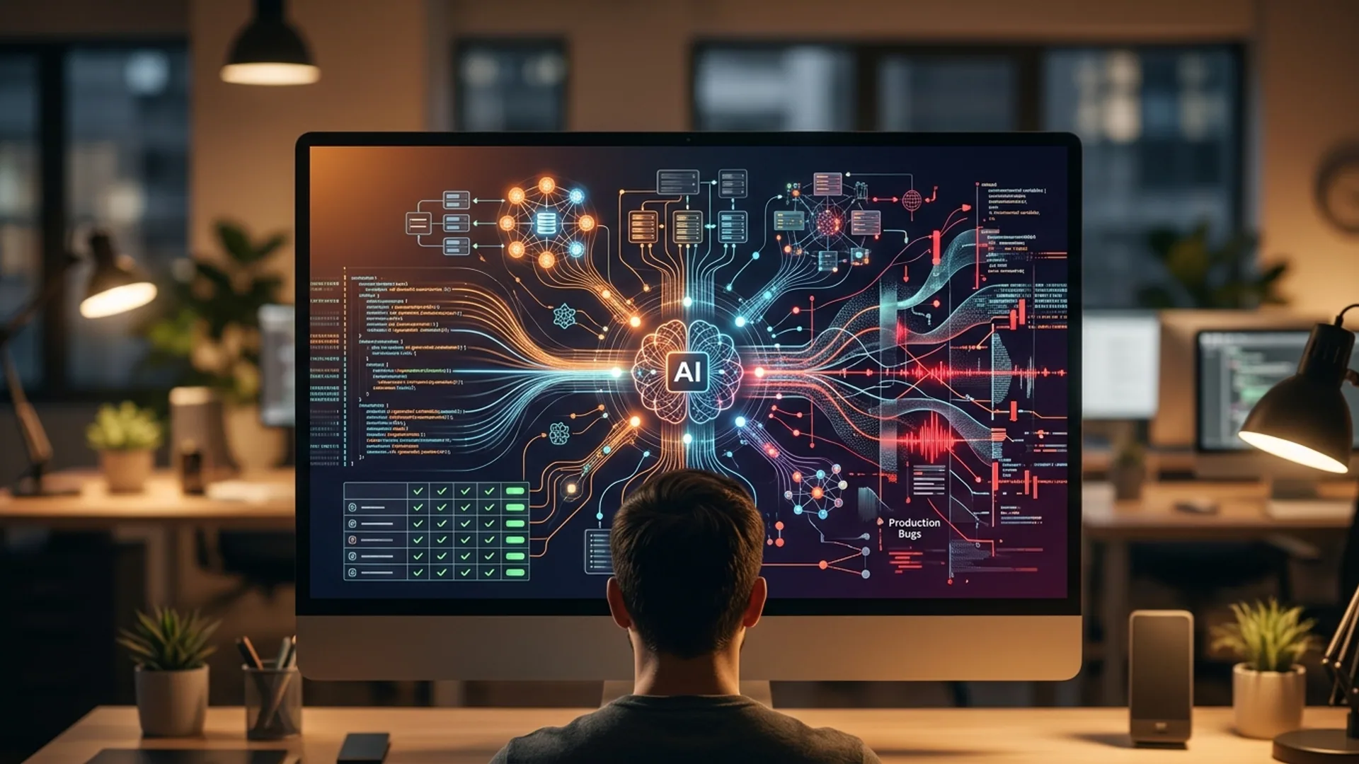 Why AI-Generated Code Passes Tests but Fails in Production — editorial illustration for AI-generated code