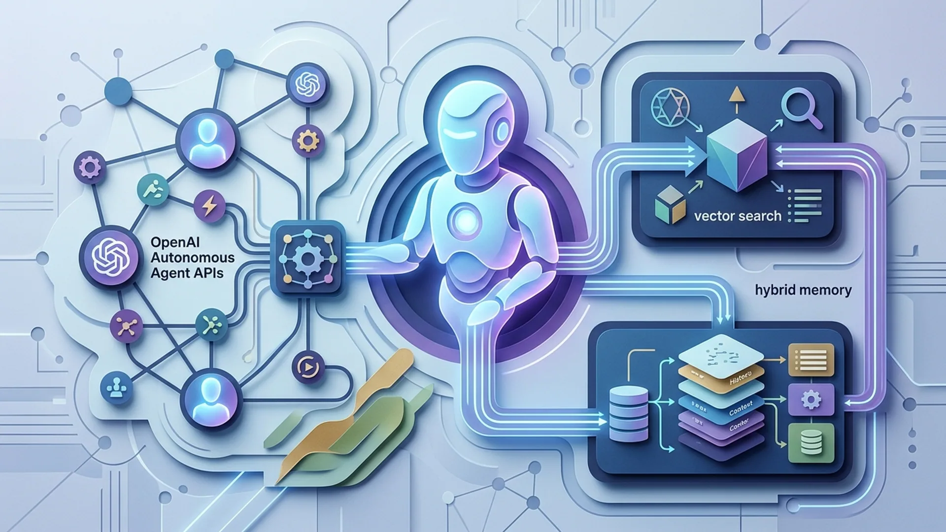 Build a Hybrid Memory Agent Using OpenAI Autonomous Agent APIs — editorial illustration for hybrid memory agent