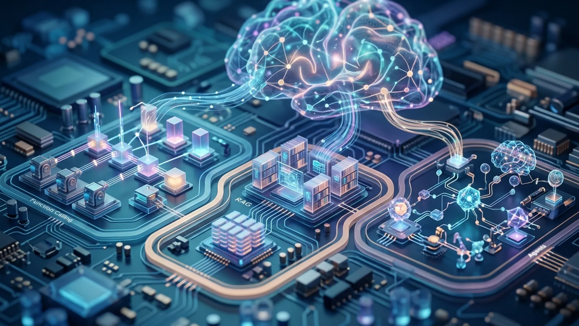 LLM Integration Patterns: Function Calling vs RAG vs Agents Explained — editorial illustration for LLM integration patterns